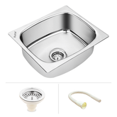Trueliving Modern Silver_Oval Single Bowl (16 x 18 x 8 inches) Kitchen Sink