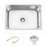 Trueliving Luxury Silver_Square Single Bowl Kitchen Sink (27 x 21 x 9 inches)