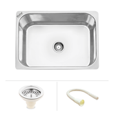 Trueliving Modern Silver_Oval Single Bowl (24 x 18 x 9 inches) Kitchen Sink