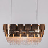 Trueliving Golden Rectangle Hanging Light Length 24, Width 24, Height 9 In Inches