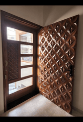 Trueliving Simple Look Wooden-Single-Safety Main Door I Single Door (8 ft in height and 7 ft in width) (Thickness 1.5 Inch)