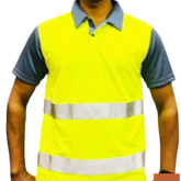 Trueliving_Reflective Citron T-Shirt Polo Neck T-Shirt