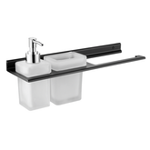 Trueliving_RingEmberwithTowelTumblerHolder&SoapDispenser(SpaceAluminium) Black