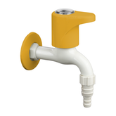 Truliving_Gold Oval Nozzle Bib Tap PTMT Faucet White 15 MM Orange