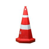 Trueliving_Hexagonal Base Cones Height Base Weight Reflective Sleeve 750mm Hexagonal Heavy base 4 Kg 4Inch+2Inch