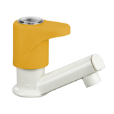 Truliving_Gold Oval Pillar Tap PTMT Faucet White 15 MM orange