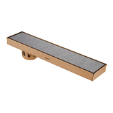 Trueliving Home Brown Tile Insert Shower Drain Channel (24 x 4 Inches) ROSE GOLD PVD Coated