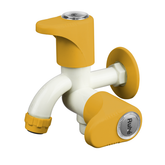 Truliving_Gold Oval Two Way Bib Tap PTMT Faucet 15 MM White orange