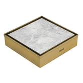Trueliving Home Brown Tile Insert Shower Drain Channel (6 x 6 Inches) YELLOW GOLD PVD Coated