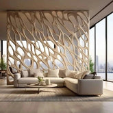 Trueliving Modern Light White Partition of Room 80" Width: Height: 72"