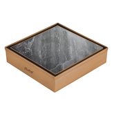 Trueliving Home Brown Marble Insert Shower Drain Channel (5 x 5 Inches) ROSE GOLD PVD Coated