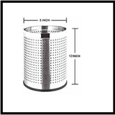 Trueliving_DUSTBIN OPEN PERFORATED (8x12)_Silver_Steel