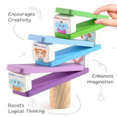 Trueliving Intelliskills Wooden Geometric Shape & Colour Sorter & Stacker Premium Jigsaw Puzzle