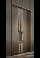 Trueliving Modern Wooden Double I Double Door-(7 ft in height and 4 ft in width)