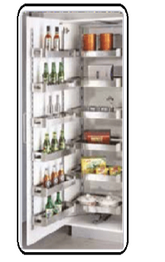 Trueliving_SATIN / CHAMPAGNE PANTRY (SOFT CLOSE FRAME) 6 Ft 3 Inch to 7 Ft White