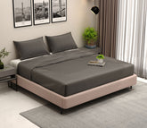 Vegan Bamboo Silk Bedsheet 300 TC Naturally Anti-Bacterial King Bedsheet with 2 Pillow Cover (Charcoal Grey)