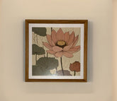 Vintage Botanical Single Pink Lotus Blossom Wall Art (Multicolor)