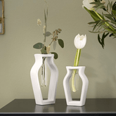 Trueliving White Rossy Flower Vase 41L x 24W x 10H Centimeters
