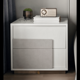 Trueliving White Square Side Console Table with Drawer H 34" x W 36" x D 12"