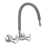 Trueliving Modern Kara Sink Mixer Brass Faucet with Silicone Grey Flexible Spout20 Inches