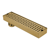Trueliving Home Brown Palo Shower Drain Channel (18 x 3 Inches) with YELLOW GOLD PVD Coating