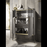 Trueliving Grey Modern Feel Bar Cabinet Standard (Between 20-40 In Width, 30-40 In Height)