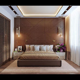 Trueliving Luxurious suite fancy Dark bed Laminated Finish & PU Finish 6Ft *6Ft *1Ft