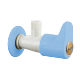 Truliving_Indigo Oval Angle Valve PTMT Faucet 15 MM White Blue