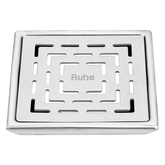 Trueliving_Sapphire Silver Square 304-Grade Floor Drain (6 x 6 Inches)
