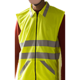 Trueliving_RCV-034 Safety Jacket Front Opening Zip Vest with T-Shirt Bird's Eye Fabric