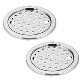 Trueliving_Plain Silver Jali Round Floor Drain with Lock (5 Inches) (Pack of 2)
