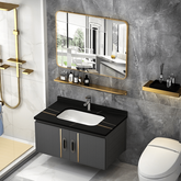 Trueliving Luxury Feel Multicolor Vanity Wash Basin with Cabinet for Bathroom (Standard (Between 20-40 In Width, 30-40 In Height)