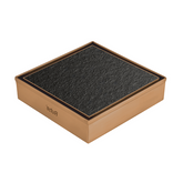 Trueliving Home Brown Tile Insert Shower Drain Channel (4 x 4 Inches) ROSE GOLD PVD Coated