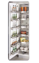 Trueliving_MATTEE BLACK PANTRY PULLOUT (SOFT CLOSE FRAME) 6 Ft 3 Inch to 7 Ft White