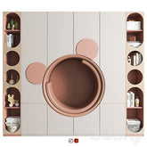 Trueliving 5 Door Sliding Kids Designer wardrobes Laminated Finish & PU Finish with Drawers 8Ft *2Ft *9Ft -2438.4MM X 609MM X 2743.2MM)