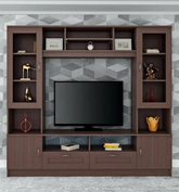 Trueliving Wall-Mounted Touced Tv Unit with Shelf & Drawers 137.2 L x 33 W x 109.2 H