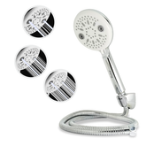 Trueliving_Symbol ABS Multi-Flow Hand Shower with Silver Flexible Tube (304 Grade) and Hook