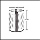 Trueliving_DUSTBIN OPEN PERFORATED (10x14)_Silver_Steel