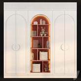 Trueliving 5 Door Fitted Kids White wardrobes Laminated Finish & PU Finish with Drawers 8Ft *2Ft *9Ft -2438.4MM X 609MM X 2743.2MM)