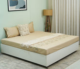Yard Embroidery Flat Cotton Bed Sheet King Size with 2 Pillow Covers