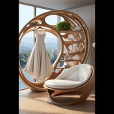 Trueliving Golden White Chair Living Room H 34 x W 27 x D 31.5