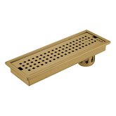 Trueliving Home Brown Palo Shower Drain Channel (24 x 4 Inches) with YELLOW GOLD PVD Coating