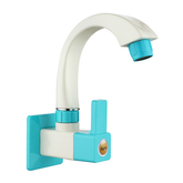 Truliving_Ocean Square Sink Tap with Swivel Spout PTMT Faucet 15 White Green