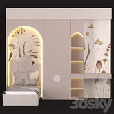 Trueliving 5 Loft Door Kids Designer wardrobes Laminated Finish & PU Finish with Drawers 8Ft *2Ft *9Ft -2438.4MM X 609MM X 2743.2MM)