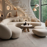 Trueliving Modern Seven Seater Sofa Linen Finish 1.77D x 3.6W x 0.84H Meters