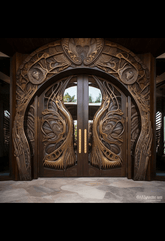 Trueliving Royal Look Wooden-Double Main Door I Double Door-(7 ft in height and 4 ft in width)