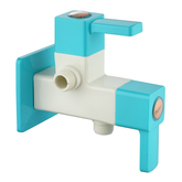 Truliving_Ocean Square Two Way Angle Valve PTMT Faucet (Double Handle) 15 White Green