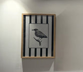 Vintage Hand-Drawn Songbird on Branch Sketch Wall Art Frame (Multi Color)