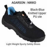 Trueliving_New Arrivals-Safety Products-Agarson Nikko Stseel Toe Black & Blue Work Safety Shoe Size : 7