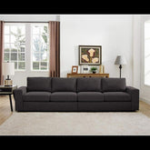 Trueliving Modern Light Four Seater Sofa Linen Finish 76.2D x 177.8W x 76.2H Centimeters